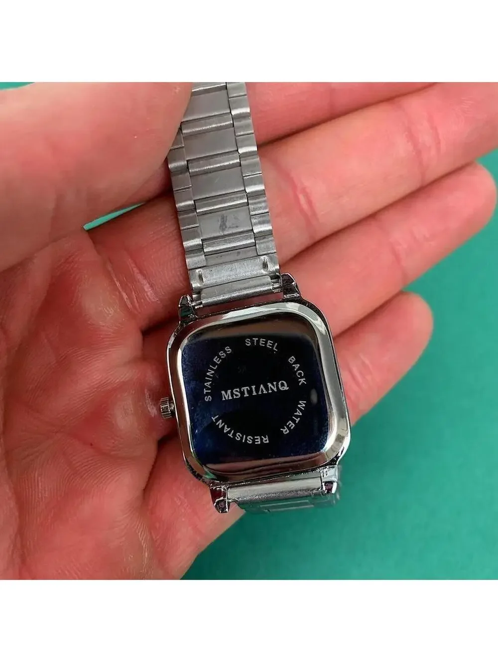 2000s Y2k style silver square watch. Classy sporty style watch. Stainless steel